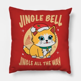 Jingle bell Kitty: A cute christmas cat, Jingle all  the way Pillow