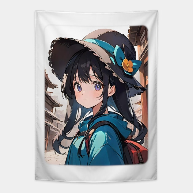 Anime sales girl tapestry