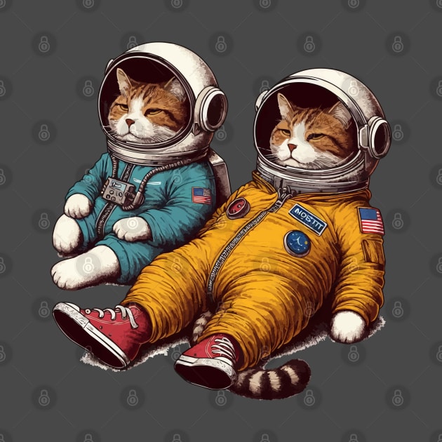 bored astronaut cat by fikriamrullah