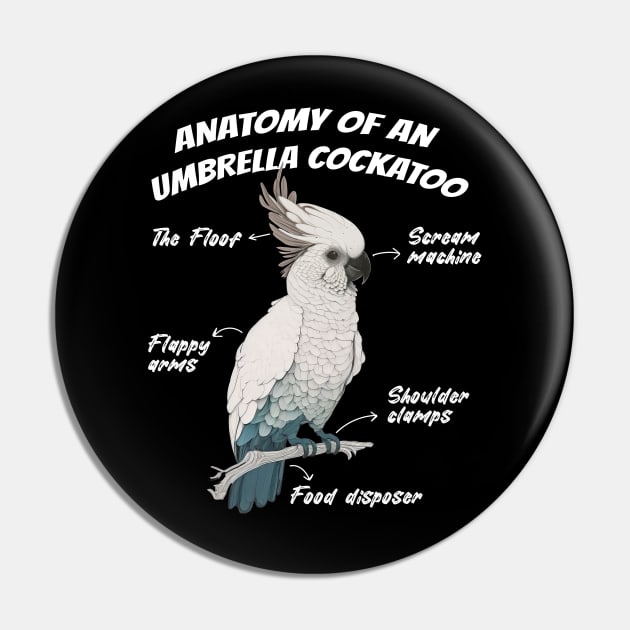 Anatomy Of An Umbrella Cockatoo Parrot Bird Lover Pin by Artmoo