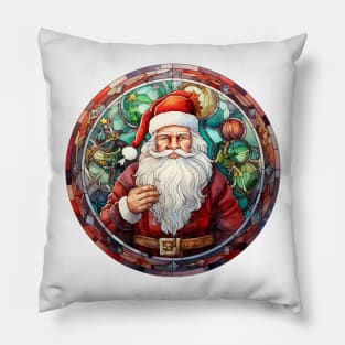 Santa Claus with green background Pillow