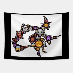 halloween  emojo witch Tapestry