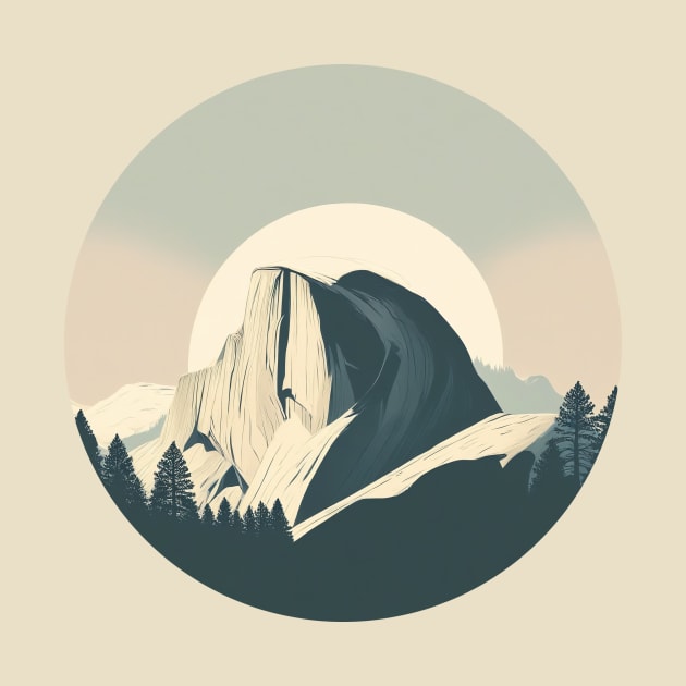 Minimalist Half Dome: Yosemite Adventure T-shirt by CoffeeBrainNW