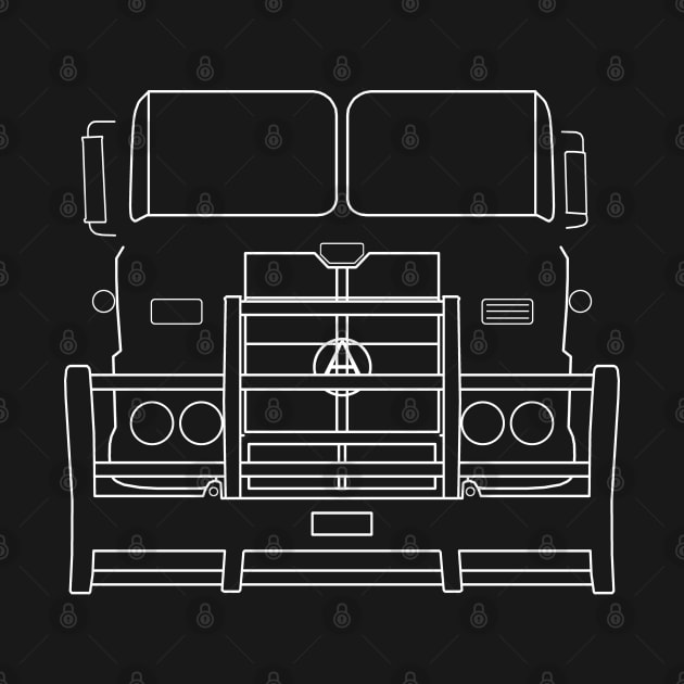 Vintage 1970s Aussie Atkinson prime mover (with bars) white outline graphic by soitwouldseem