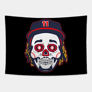 Jose Ramirez Sugar Skull Tapestry