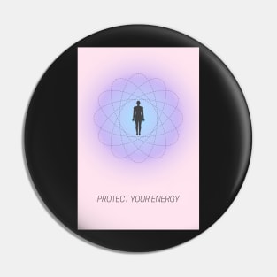 Protect Your Energy ura Aesthetic Pink and Purple Grainy Gradient Pin