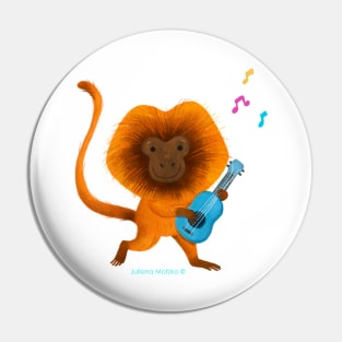 Golden Lion Tamarin playing a guitar song Pin