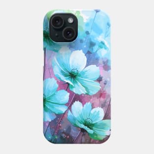 Blue Cosmos Flower Phone Case