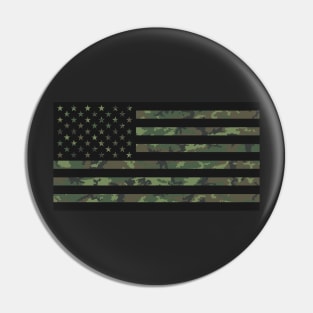 US Flag - Woodland Black Pin