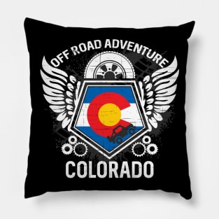 Colorado State Flag Off Road T-Shirt 4x4 Mudding Grunge Pillow