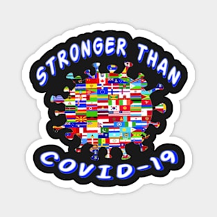 STRONGER THAN COVID-19 ALL COUNTRY DESIGN. Magnet