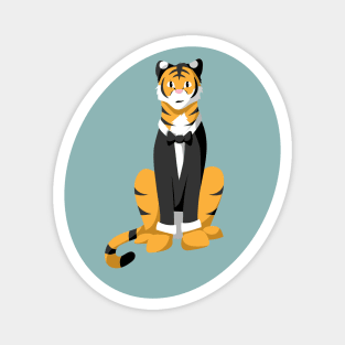 Tiger in a tuxedo Magnet