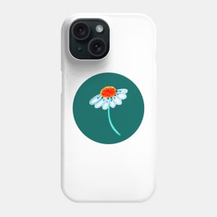 Daisy Blooms Pattern on Jade Green Phone Case