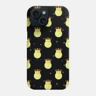 King Tennis - Seamless Pattern on Black Background Phone Case