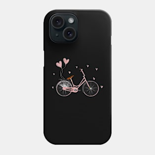 Womens Valentines Day Love Heart Balloons Cyclist Bmx Bicycle Phone Case