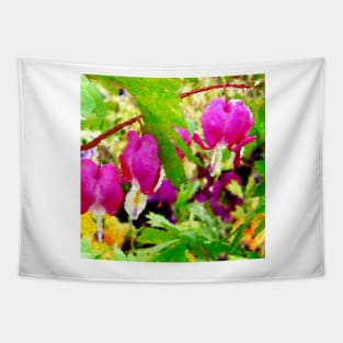 Bleeding Hearts Abstract Tapestry