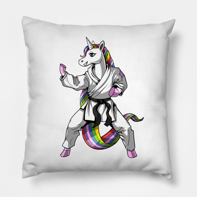 Karate Unicorn Pillow by underheaven