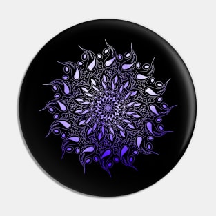Purple Tie Dye Mandala Pin