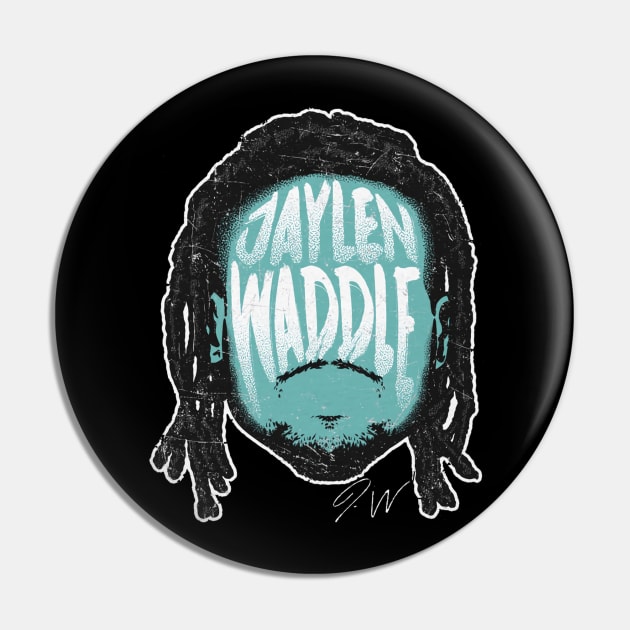 Jaylen Waddle Miami Player Silhouette Pin by Buya_Hamkac