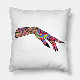 Female hand acid colors Pillow