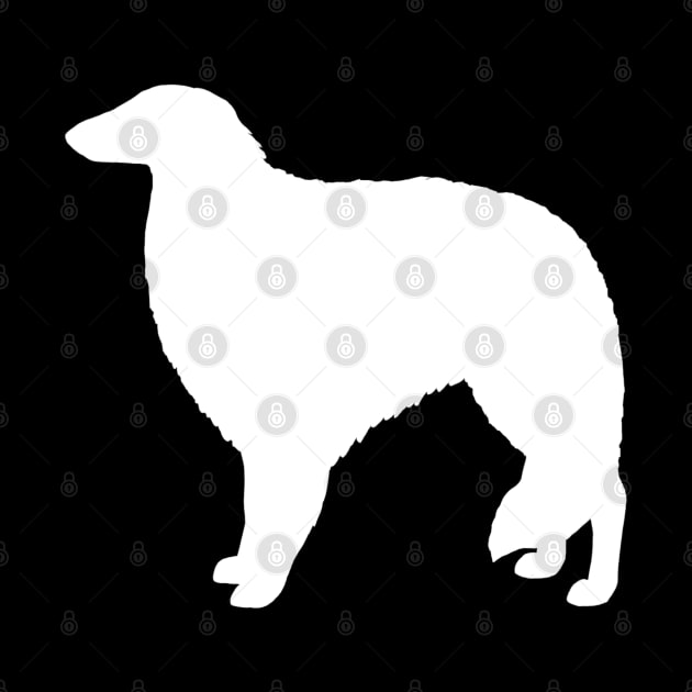 White Borzoi Dog Breed Silhouette by Coffee Squirrel