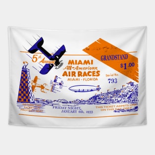 Historic 1933 Miami Air Races Ticket Tapestry