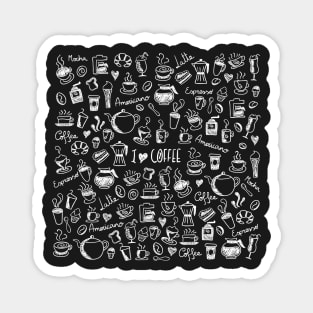 I love Coffee in Black and White Magnet