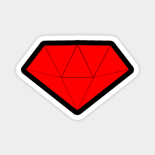 Ruby red geometric diamond Magnet