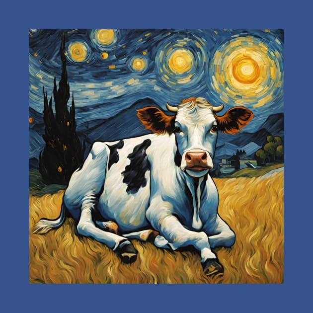 A Cow in the Starry Night by Angelandspot