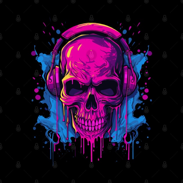 Retrowave gamer skull by Modern Medieval Design