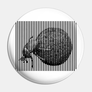 Dung Beetle with Dung Ball Anamorphic Pop Art Pin