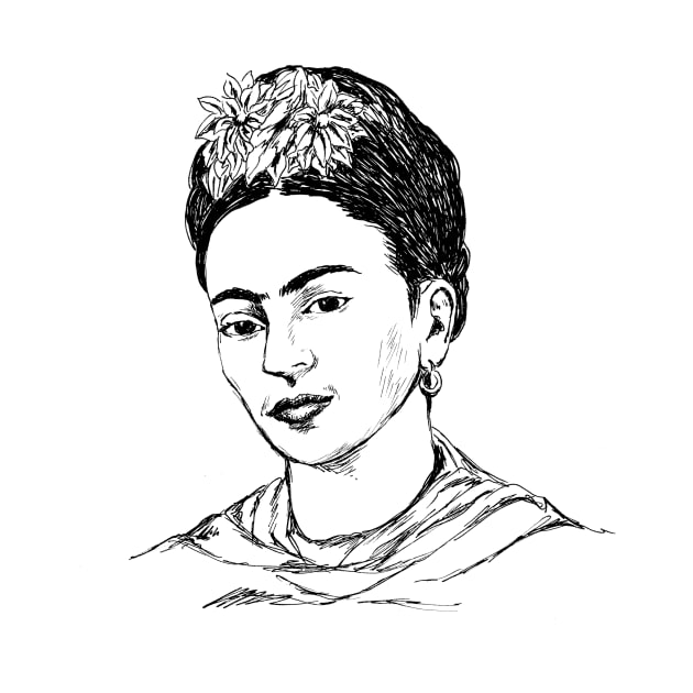 Frida Kahlo portrait by rachelsfinelines