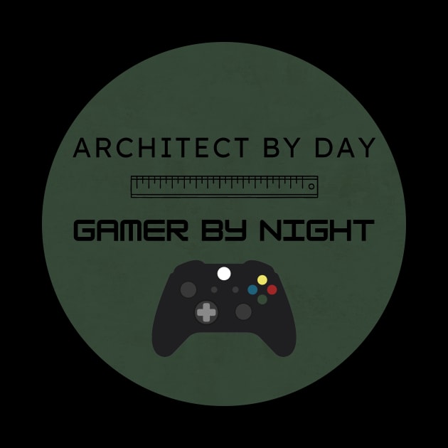 Architect by Day Gamer by Night Funny Architecture Gift by A.P.