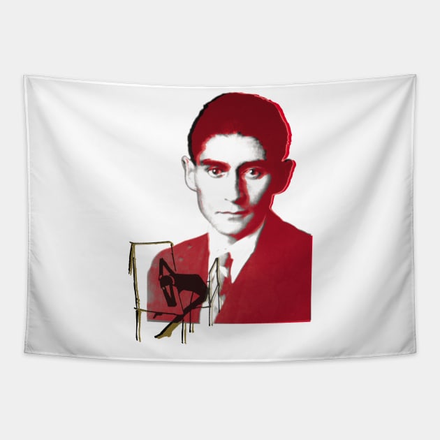 Franz Kafka Collage Portrait Tapestry by Dez53