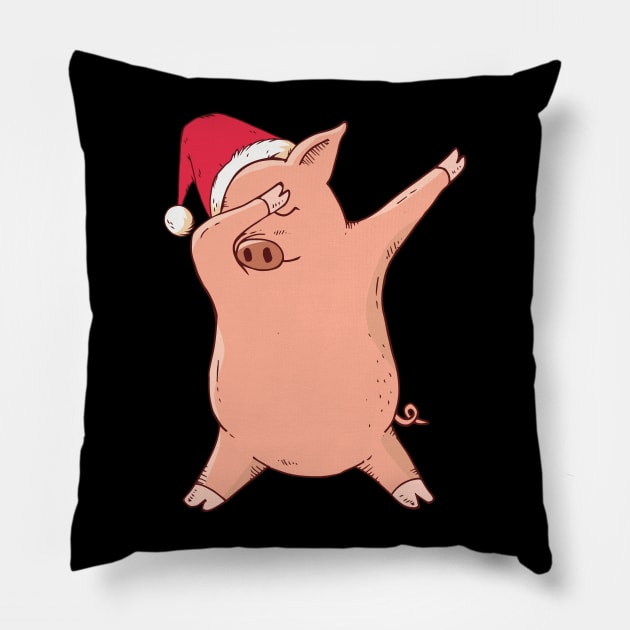 Chrismas Dabbin Pig Pillow by madeinchorley