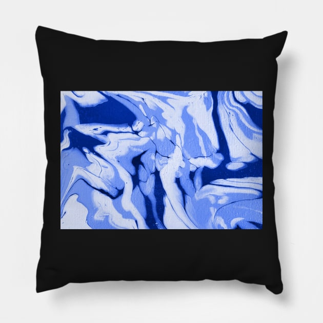 Marbled blue design Pillow by Kim-Pratt