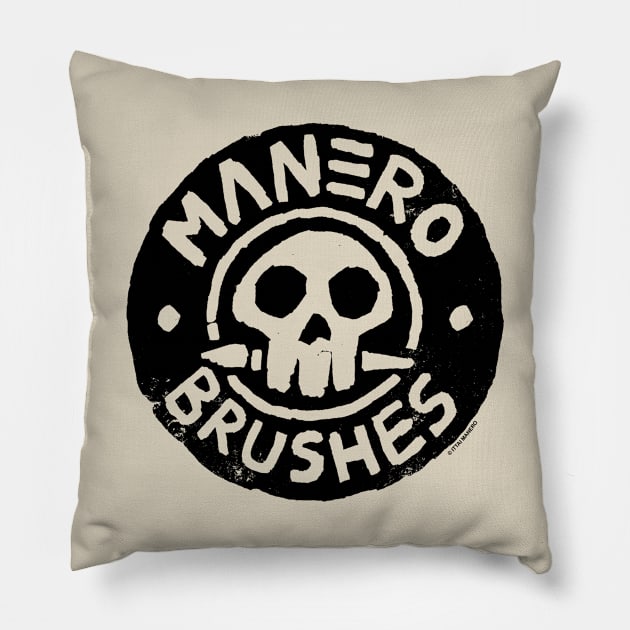 Manero Brushes Original Logo Pillow by Ittai Manero
