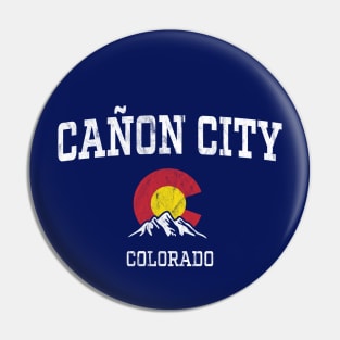 Canon City Colorado CO Vintage Athletic Mountains Pin