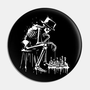 skeleton plays chessboard Pin