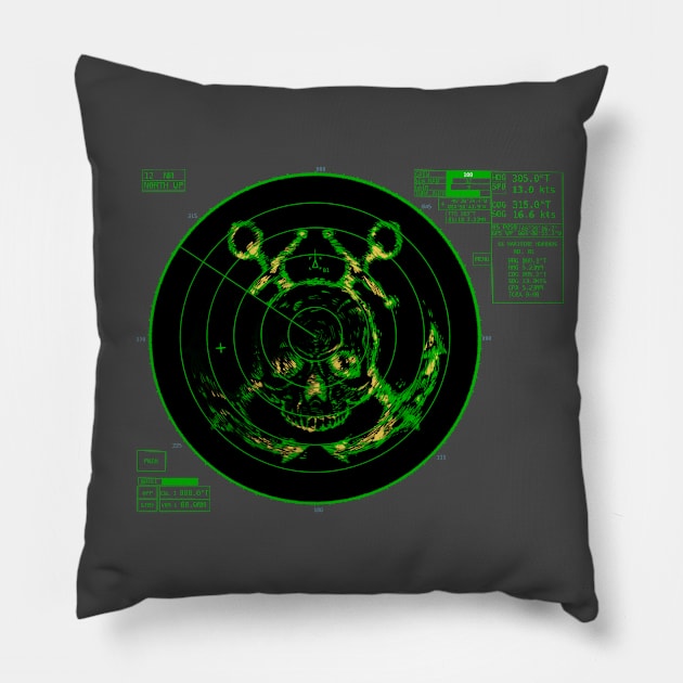Maritime Horrors Radar Design Pillow by dragonrise_studio