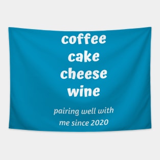 Coffee Cake Cheese Wine Tapestry