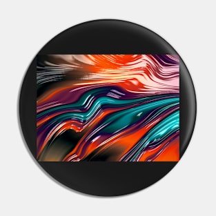 Shiny flowing fractal art Pin