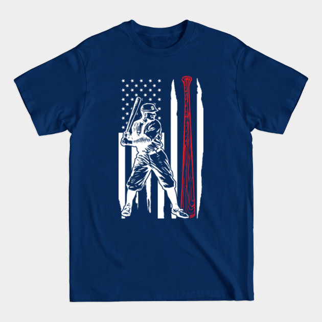 Discover Baseball Player Bat Batter USA american flag Sport Design - Baseball - T-Shirt