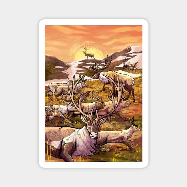 Caribou Mountain Magnet by Cari.boou