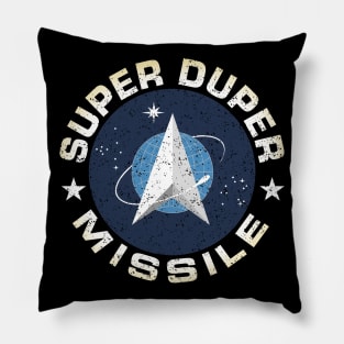 Super Duper Missile Circular Design With Star Force Logo Pillow