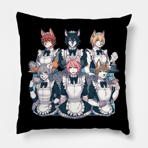 furryart Pillow by vaporgraphic