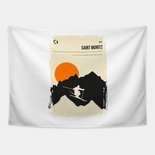 Saint Moritz Vintage Minimal Travel Poster Art Tapestry