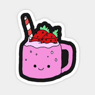 Strawberry Milkshake Kawaii Design Magnet