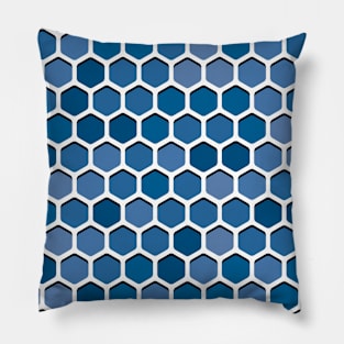 Blue Hexagonal Tile Pattern Pillow