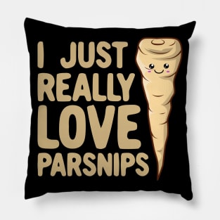 I Just Really Love Parsnips - Cute Kawaii Parsnip Pillow